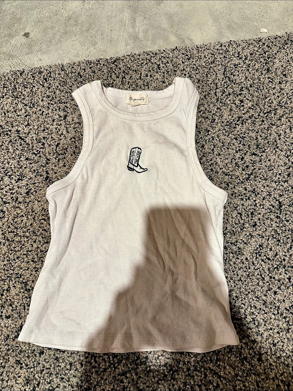 Originals Ribbed Tank Top in White Size Small Like New
